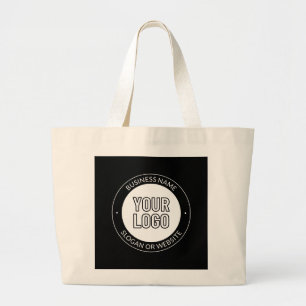 Bolsa Tote Grande Logotipo comercial ou Design e Modelo de texto edi