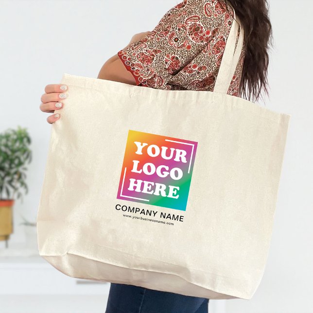 Bolsa Tote Grande Logotipo comercial personalizado, empresa comercia (Criador carregado)