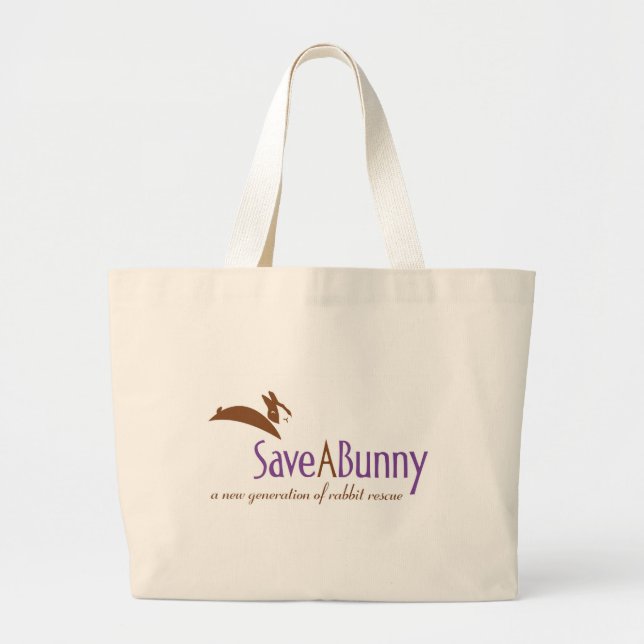 Bolsa Tote Grande Logotipo de SaveABunny (Frente)