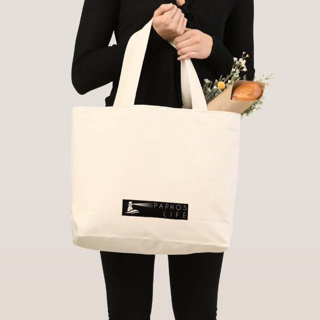 Bolsa Tote Grande Logotipo de vida do Paphos (Frente (produto))