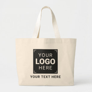 Bolsa Tote Grande Logotipo e Texto Personalizados da Empresa