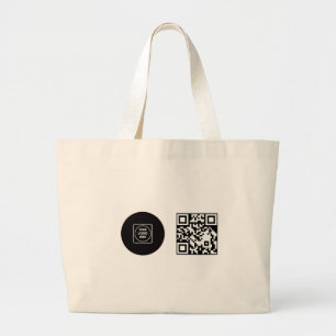 Bolsa Tote Grande Logotipo Empresarial Código QR de Design Promocion