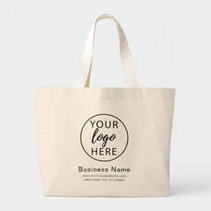 Bolsa Tote Grande Logotipo Empresarial Personalizado Minimalista