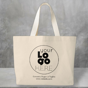 Bolsa Tote Grande Logotipo frontal de algodão grande personalizado S