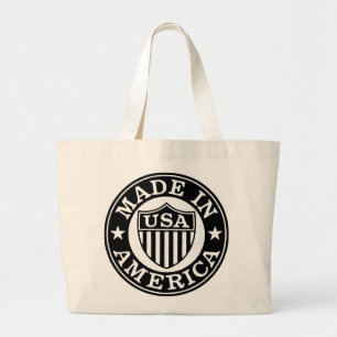 Bolsa Tote Grande Logotipo Patriótico Vintage - Feito Na América Tot