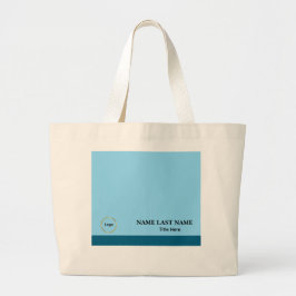 Bolsa Tote Grande Logotipo Personalizado Elegante Azul Poeirento Bra
