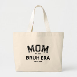 Bolsa Tote Grande Logotipo Preto do Ano Personalizado da Era Bruh