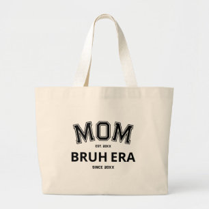 Bolsa Tote Grande Logotipo Preto do Ano Personalizado da Era Bruh