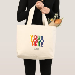 Bolsa Tote Grande Logotipo preto simples para empresas