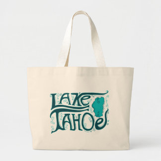 Bolsa Tote Grande Logotipo tirado mão de Lake Tahoe