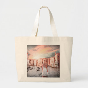 Bolsa Tote Grande Loira Em Veneza Romântica