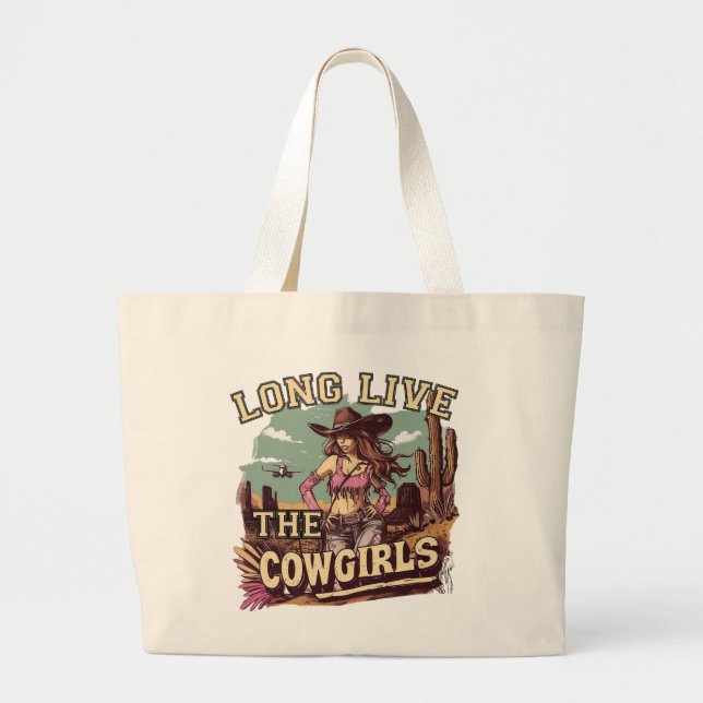 Bolsa Tote Grande Long live the cowgirl (Frente)