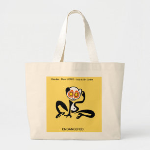 Bolsa Tote Grande LORIS Lentos - Animais ameaçados - Vida selvagem