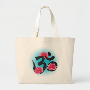 Bolsa Tote Grande lótus do OM