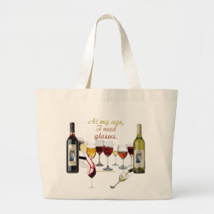 Bolsa Tote Grande Louça para vinho da SlipperyJoe's com piada atrevi