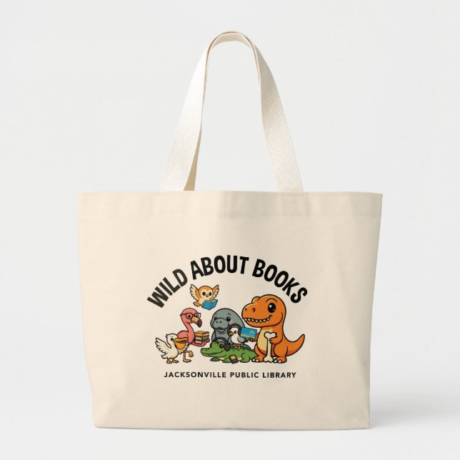 Bolsa Tote Grande Louco por Livros Grande (Frente)