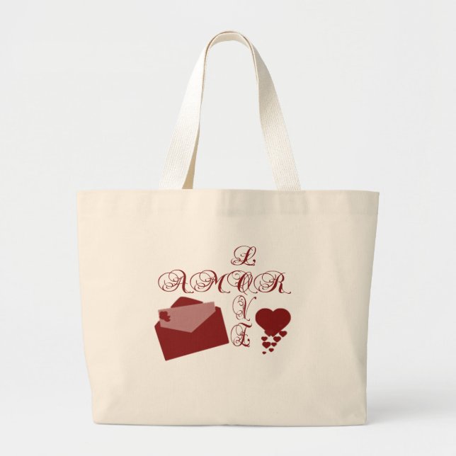 Bolsa Tote Grande Love Amor Namorados Design (Frente)