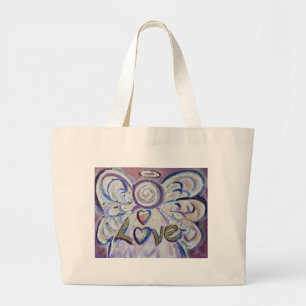Bolsa Tote Grande Love Angel Word Art Custom Tote Bags