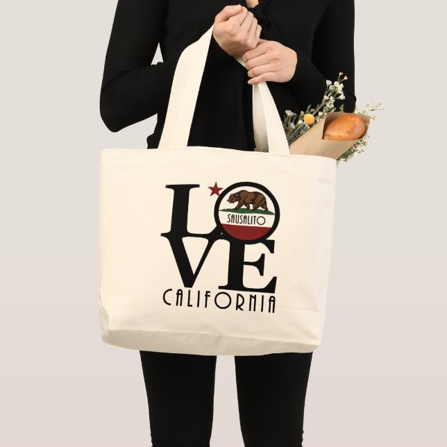 Bolsa Tote Grande LOVE Sausalito California (Frente (produto))