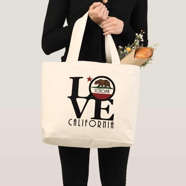 Bolsa Tote Grande LOVE Sonoma California (Frente (produto))