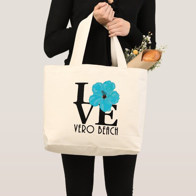 Bolsa Tote Grande LOVE Vero Beach Florida (Frente (produto))