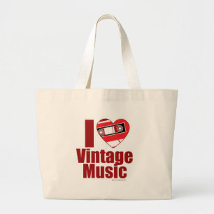 Bolsa Tote Grande Love Vintage Música Legal Canção Divertida Slogan