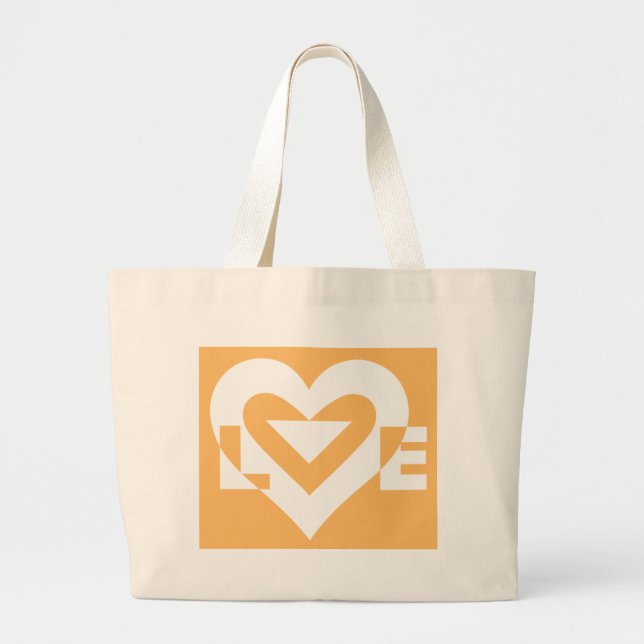 Bolsa Tote Grande Love White em Orange (Frente)