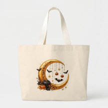Lua Crescente de Halloween Vintage