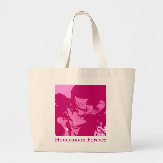 Bolsa Tote Grande Lua de mel para sempre (Frente)