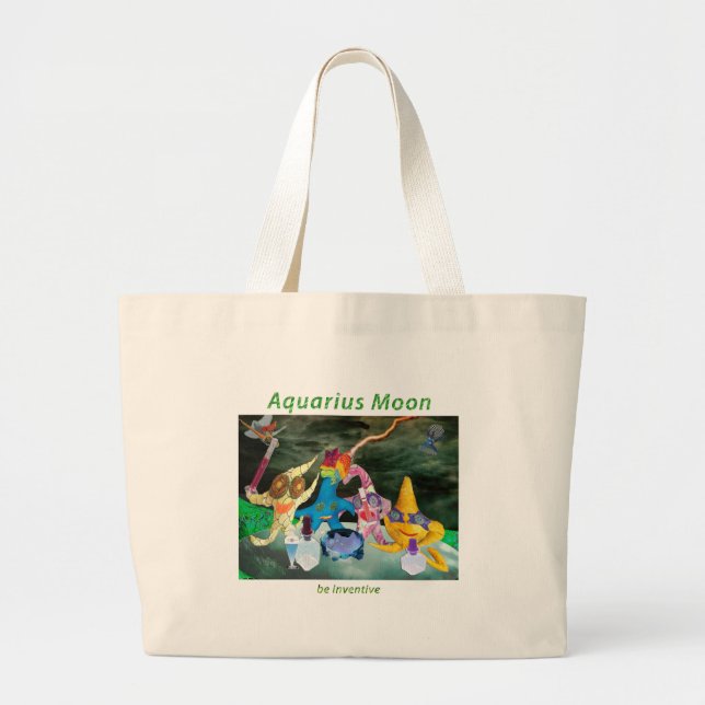 Bolsa Tote Grande Lua no Aquário (Frente)