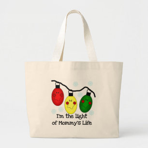 Bolsa Tote Grande Luz de Camisetas e presentes de Mamãe