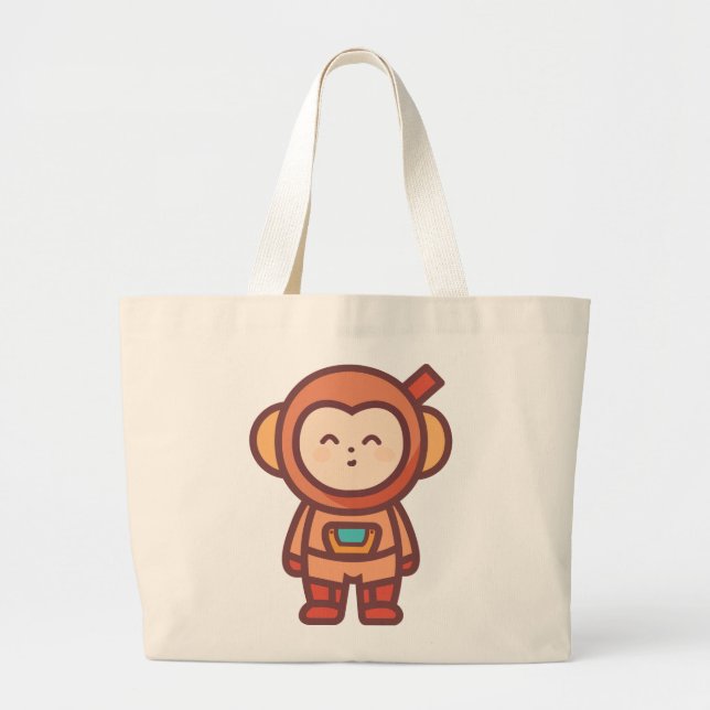 Bolsa Tote Grande Macaco Mal-Chefe Encontra-se com a Adventure Cósmi (Frente)