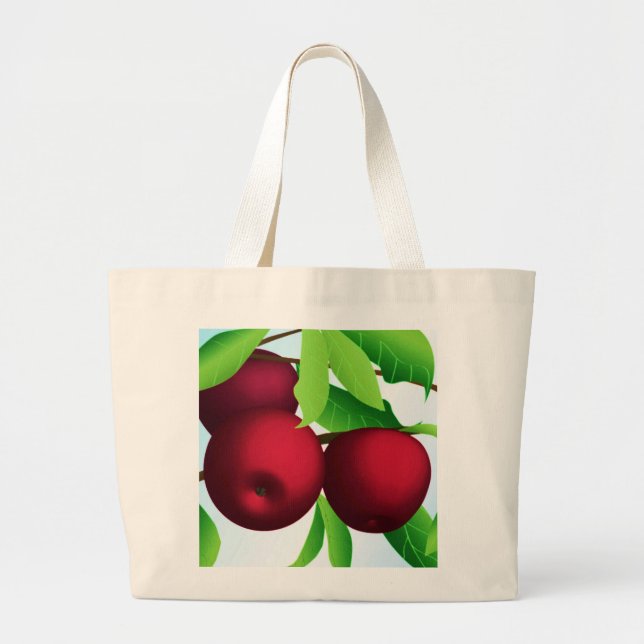Bolsa Tote Grande "Maçãs em um Ramo" (Frente)