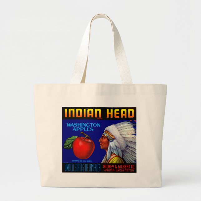 Bolsa Tote Grande Maçãs principais indianas de Washington (Frente)