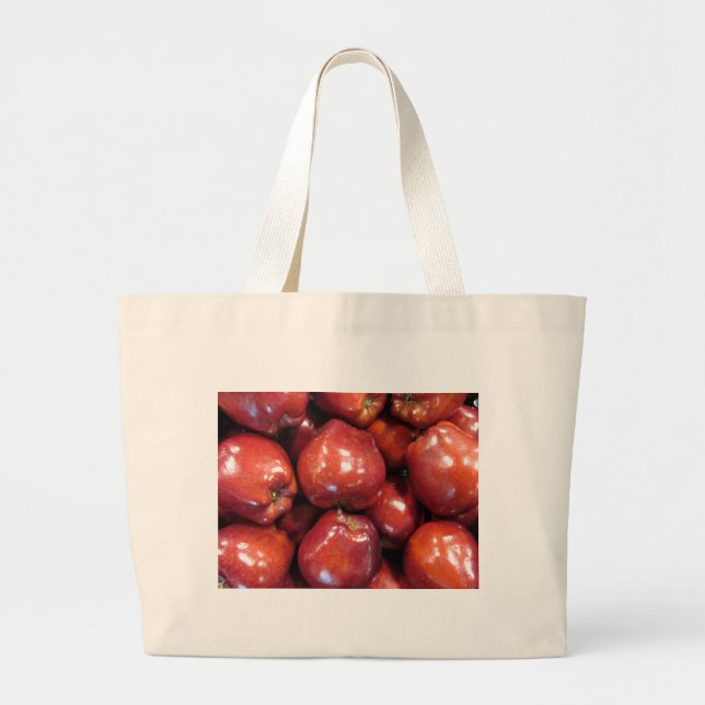 Bolsa Tote Grande Maçãs Vermelhas Escuras (Frente)
