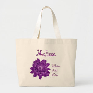 Bolsa Tote Grande Mãe conhecida feita sob encomenda da flor roxa da