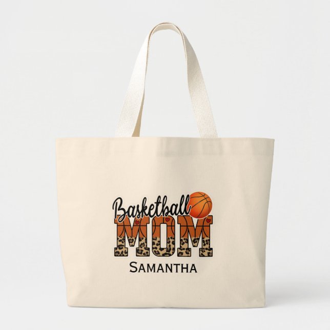 Bolsa Tote Grande Mãe de Basquete Orgulhosa - Campeão da Corte (Frente)
