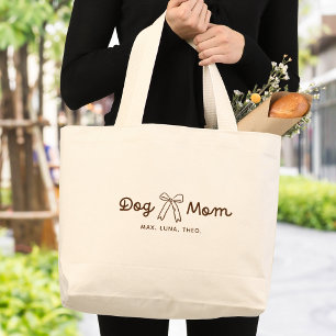 Bolsa Tote Grande Mãe de Cachorro Fofa Personalizada