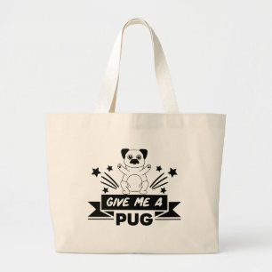 Bolsa Tote Grande Mãe de cachorro Pug, Pai de cachorro Pug, Filhotes