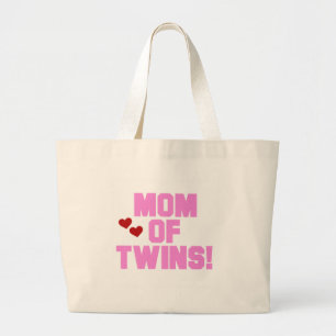 Bolsa Tote Grande Mãe de Camisetas de texto e presentes cor-de-rosa