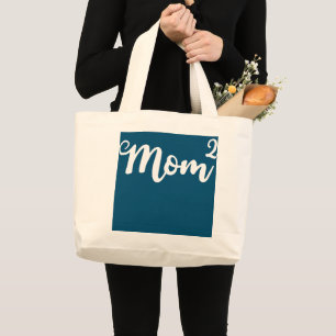 Bolsa Tote Grande Mãe de Dois Filhos Dia de as mães mãe de gêmeos