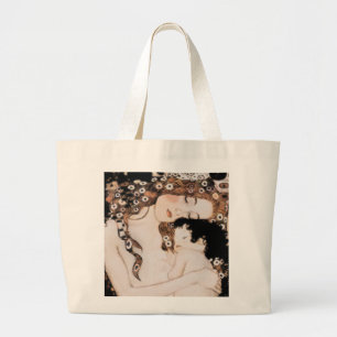 Bolsa Tote Grande Mãe e criança por Gustavo Klimt