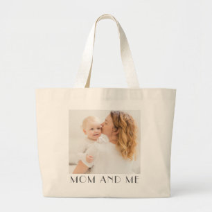 Bolsa Tote Grande Mãe E Eu Mesma Foto Moderna Minimalista Do Chic