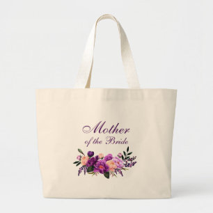 Bolsa Tote Grande Mãe Floral Puro Ultra Violeta da Noiva