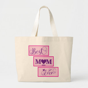 Bolsa Tote Grande MÃE MELHOR Personalizada, JÁ COM 15 Script Grande
