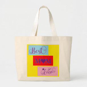 Bolsa Tote Grande MÃE MELHOR Personalizada, JÁ QUE 11 Script Grande