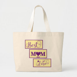 Bolsa Tote Grande MÃE MELHOR Personalizada, JÁ QUE 14 Script Grande 