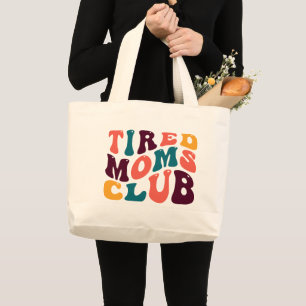 Bolsa Tote Grande Mães Cansadas Souvenir Estilo Retro Groovy