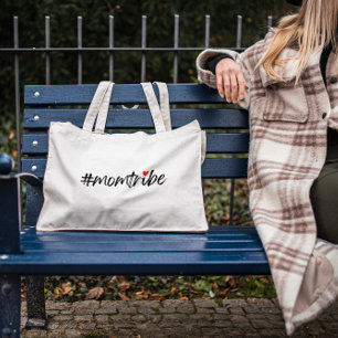 Bolsa Tote Grande #MãeTribo   Dia de as mães moderno de script de ma