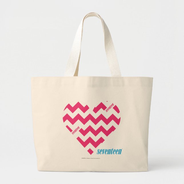 Bolsa Tote Grande Magenta 3 do ziguezague (Frente)